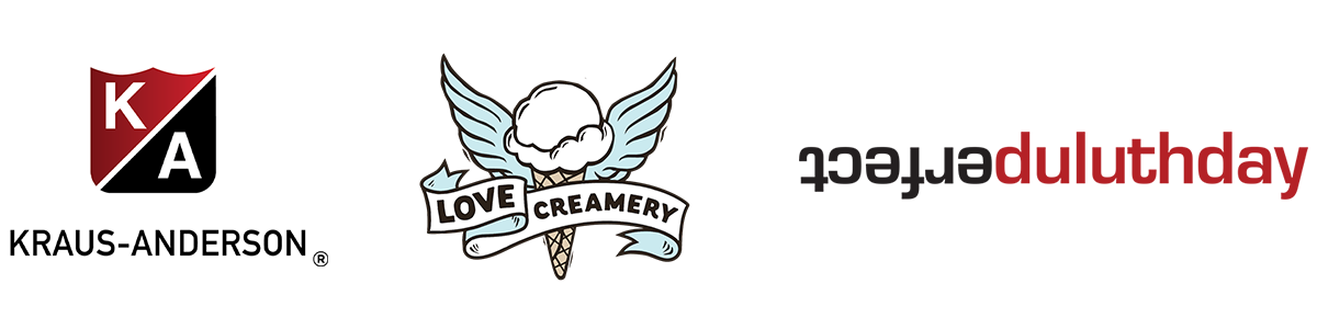 three logos: Kraus-Anderson, Love Creamery, perfect duluth day