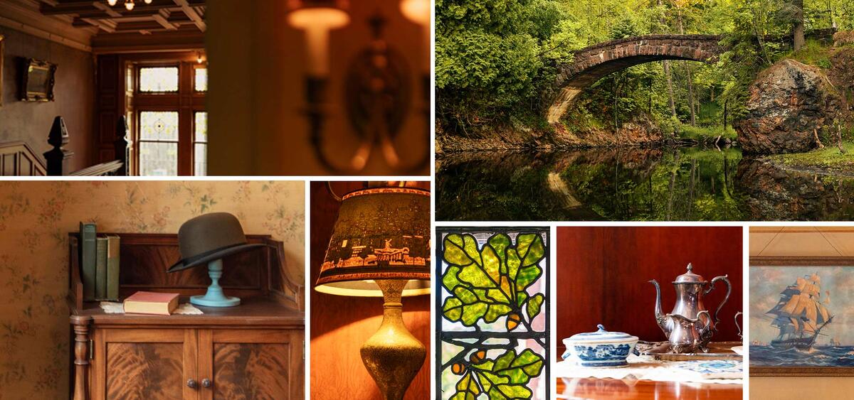 collage of artifacts at Glensheen