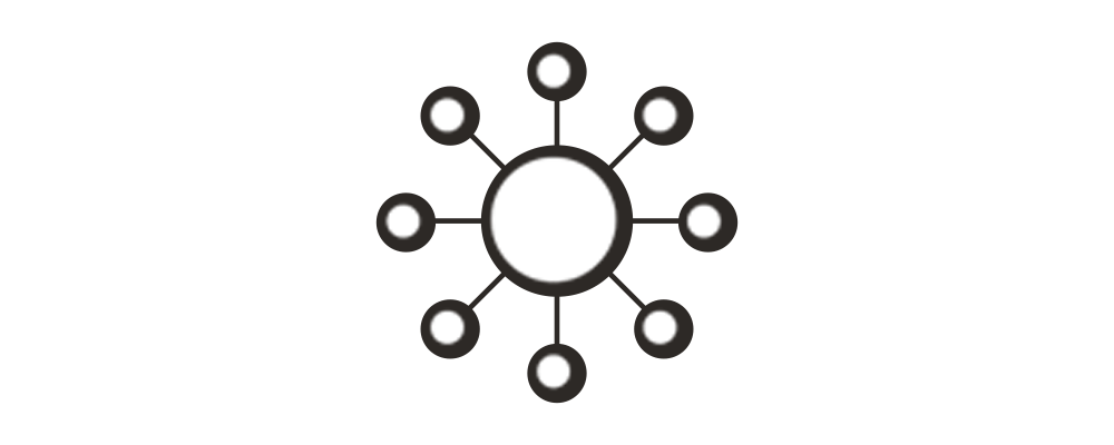 a circle with lines connecting to smaller circles