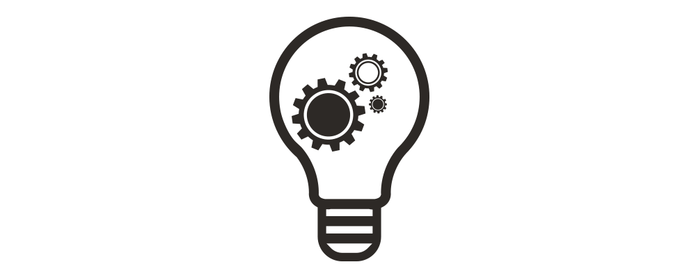 a lightbulb with gears inside