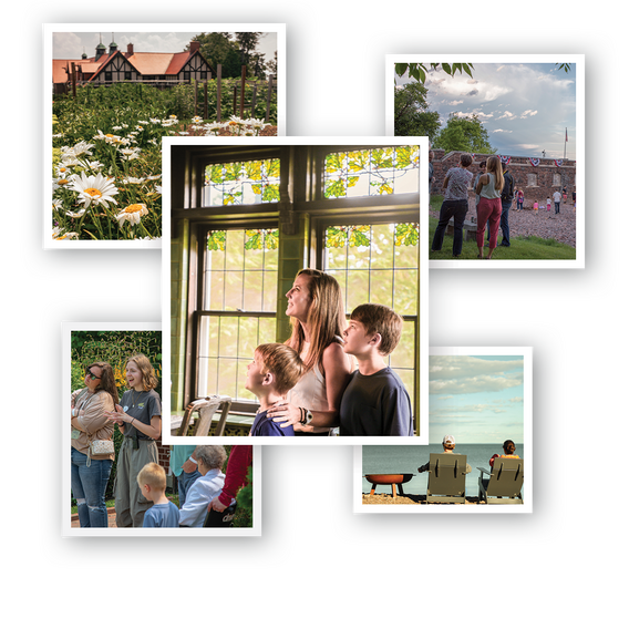 collage of images at Glensheen